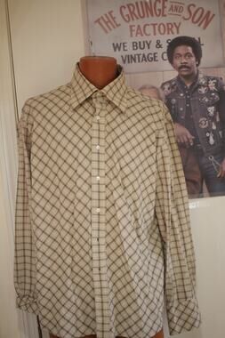 Rocawear Plaid Button Up Shirt Mens Large Tan Beige Brown Y2K Hip Hop